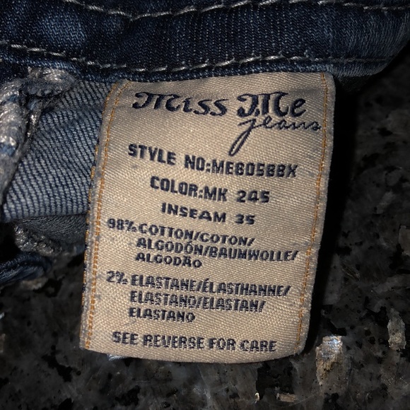 Rare Miss Me Mid-Rise Boot Jean Shorts Gold Highlights - Picture 5 of 9